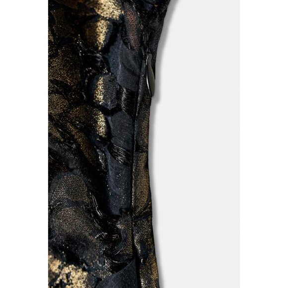 ZARA FOIL DRAPED MIDI DRESS - Picture 5 of 5